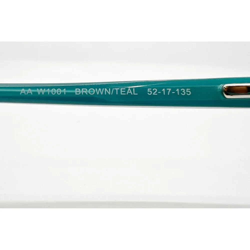 American Angel Eyeglasses Womens Brown Teal Cat Eye AA W1001 52-17-135